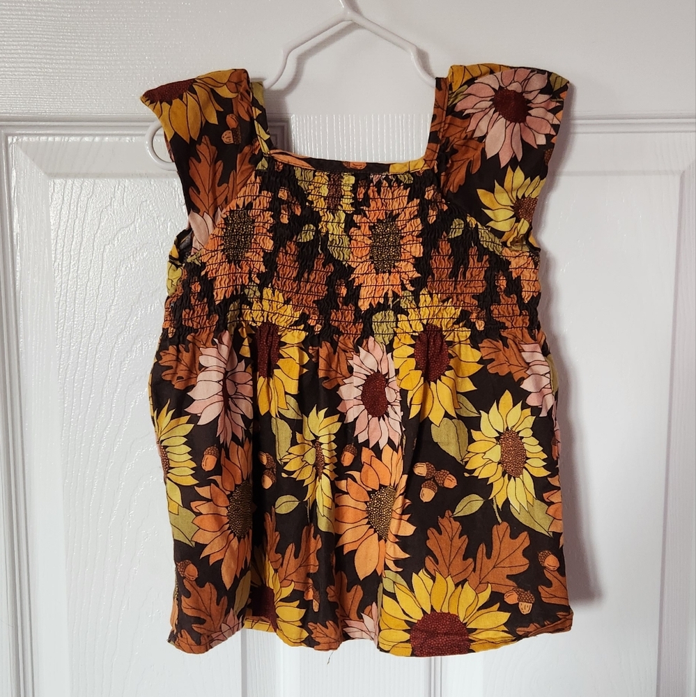 Girls Gymboree Sunflower Ruffle Top